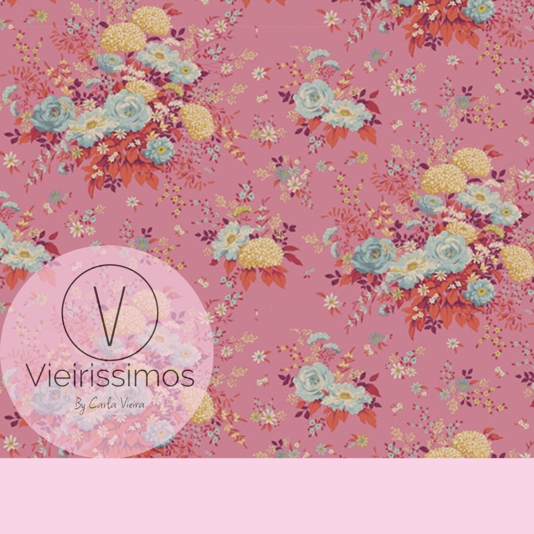Porta-Chaves 'Wildgarden Pink' — Crochê & Algodão