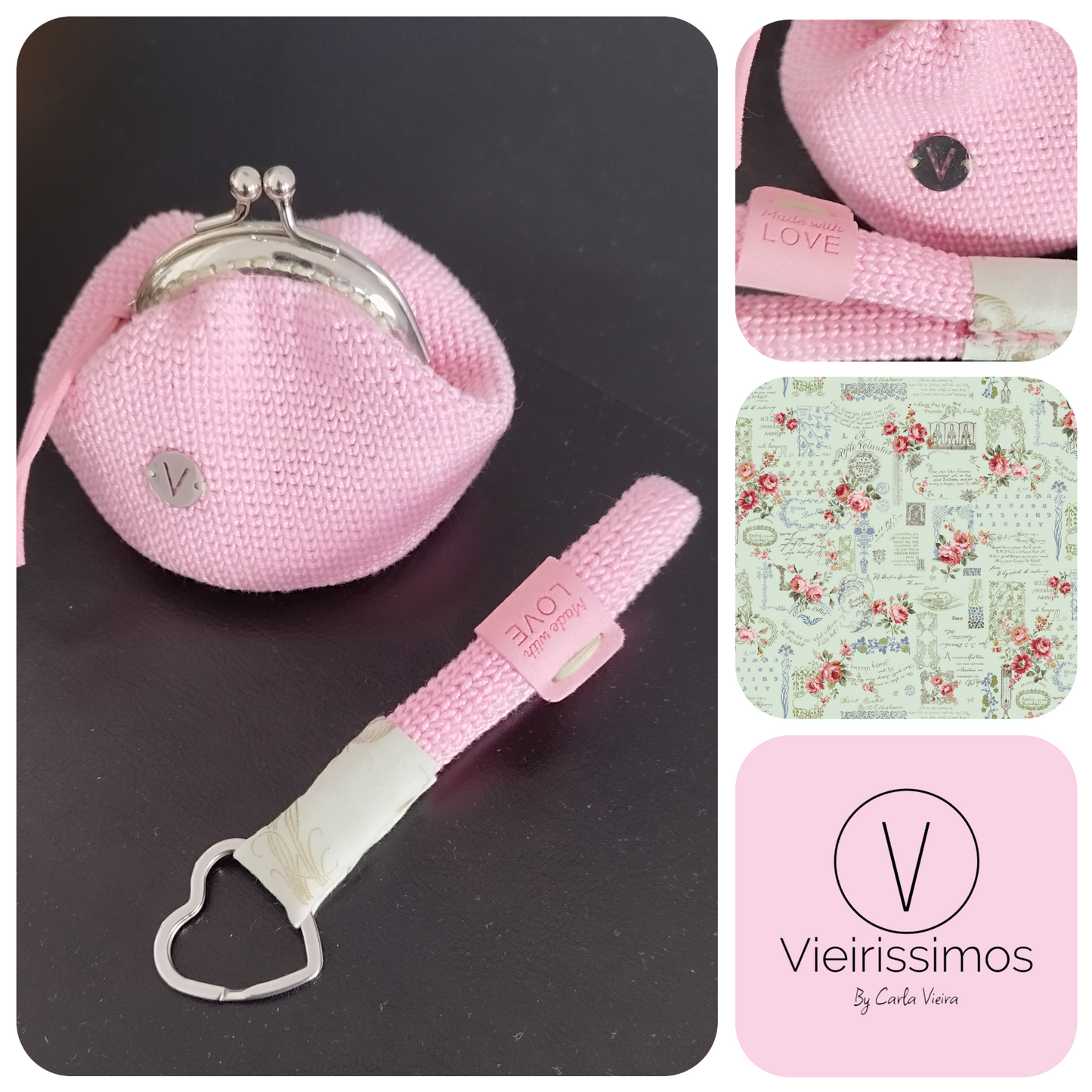 Duo 'Rose Garden' - Porta‑chaves & Porta Moedas