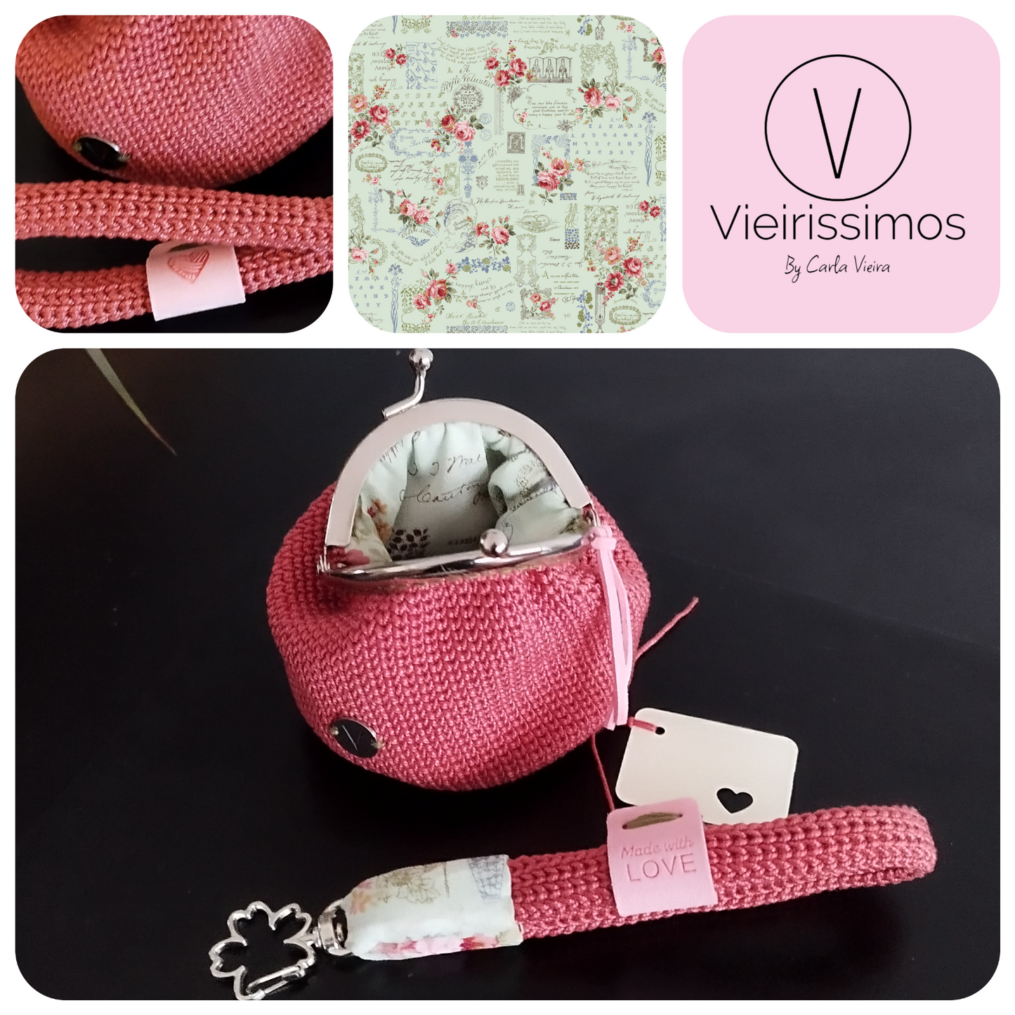 Duo 'Old Rose Garden' Porta-Chaves & Porta Moedas