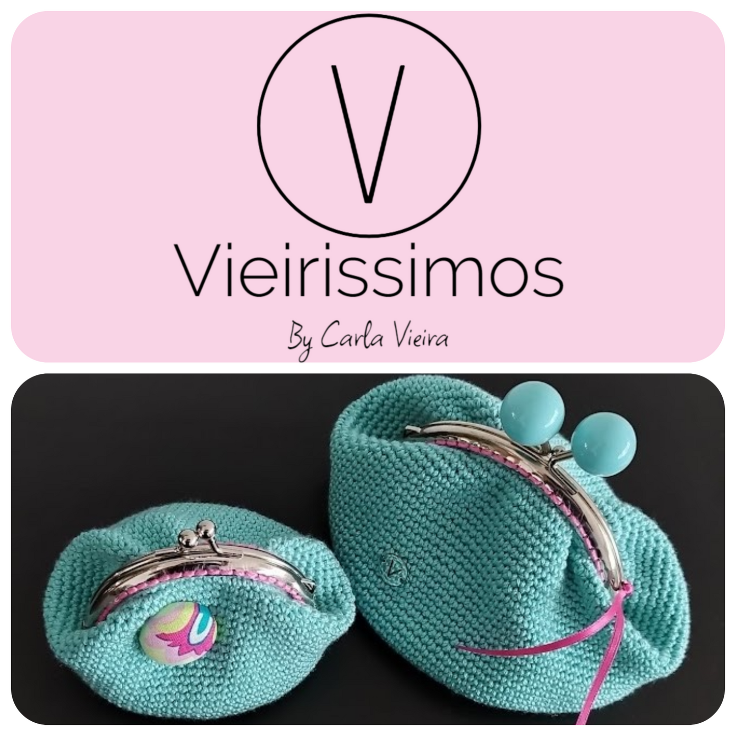 Conjunto Porta- Moedas e Porta-Chaves Azul Turquesa