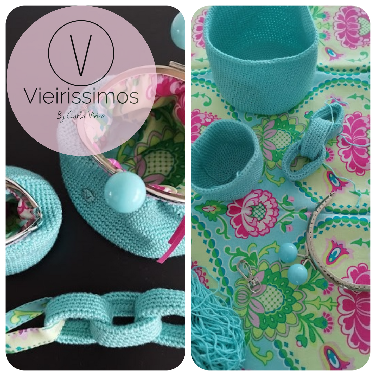 Conjunto Porta- Moedas e Porta-Chaves Azul Turquesa