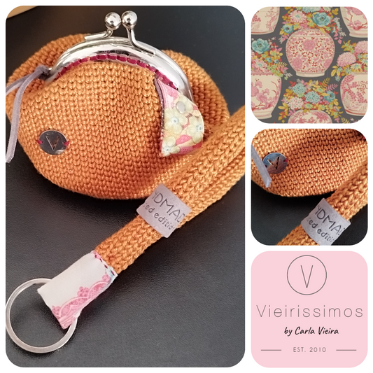 Duo 'Flowervase Gray' — Porta‑chaves & Porta Moedas