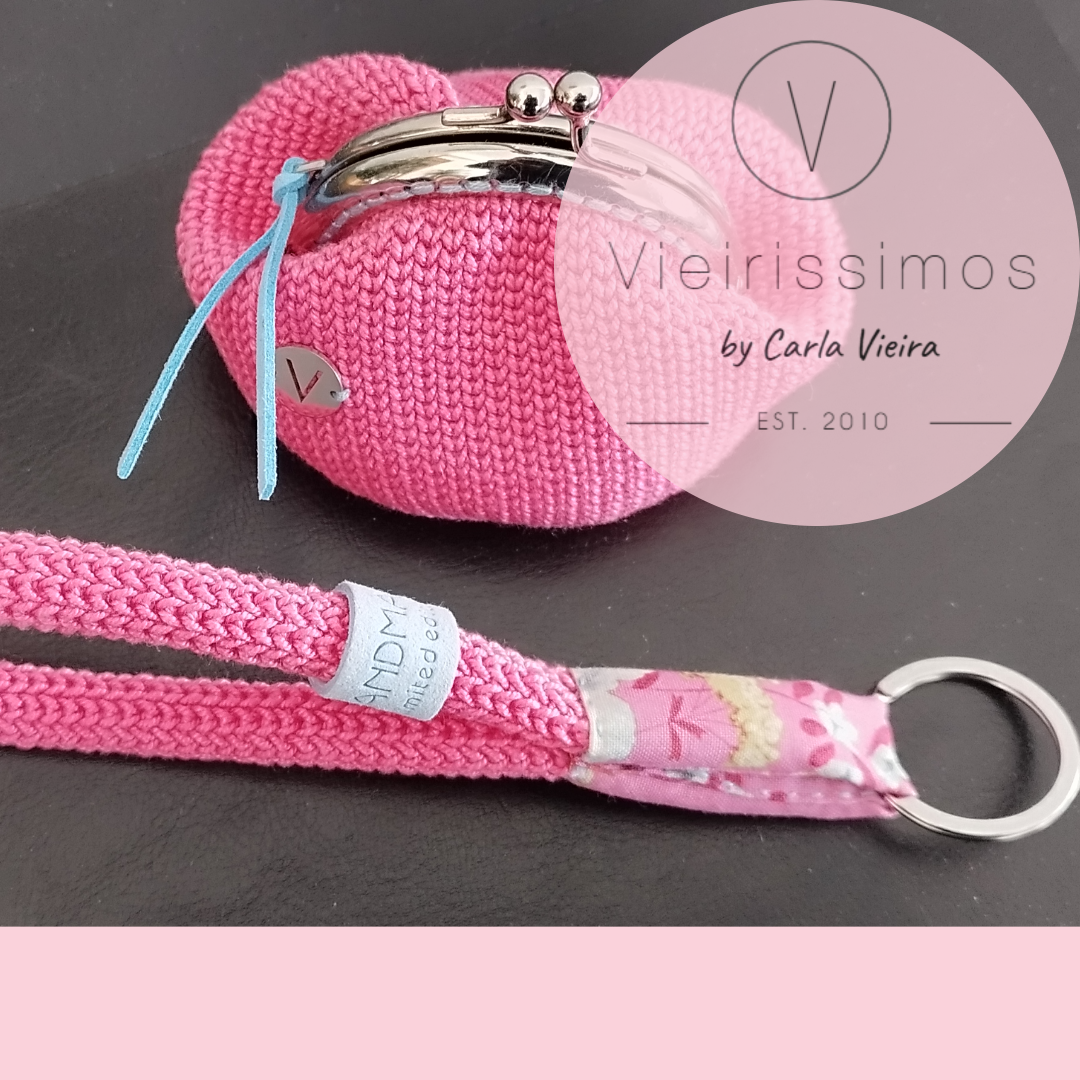 Duo 'Wildgarden Pink' — Porta‑chaves & Porta‑moedas