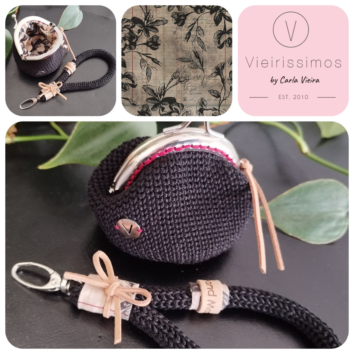 Duo 'Beloved Black' — Porta‑chaves & Porta Moedas