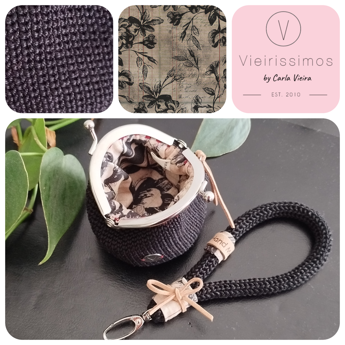 Duo 'Beloved Black' — Porta‑chaves & Porta Moedas