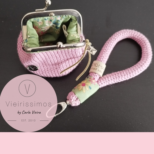 Duo 'Daisyfield Green' — Porta‑chaves & Porta Moedas