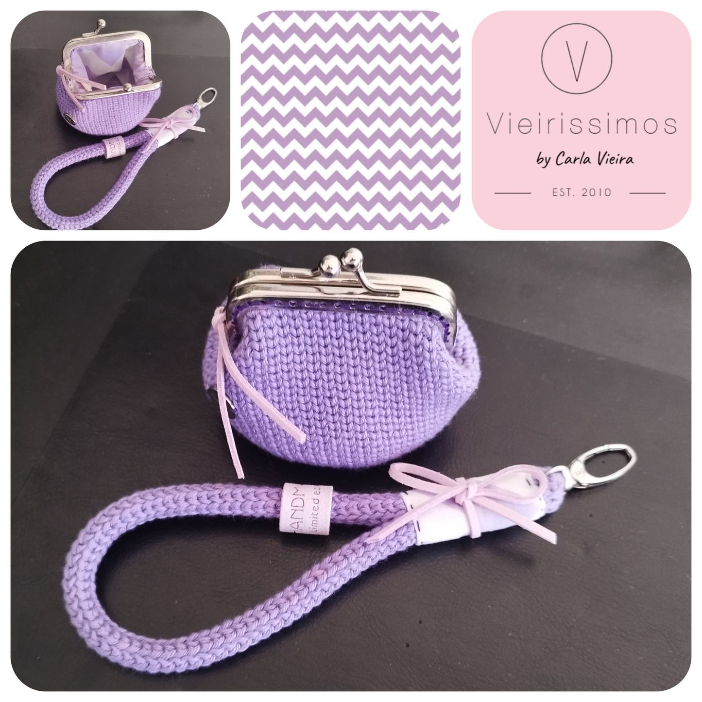 Duo Porta‑Moedas & Porta‑Chaves em Crochê – 'ZigZag' (Linha Essencial)