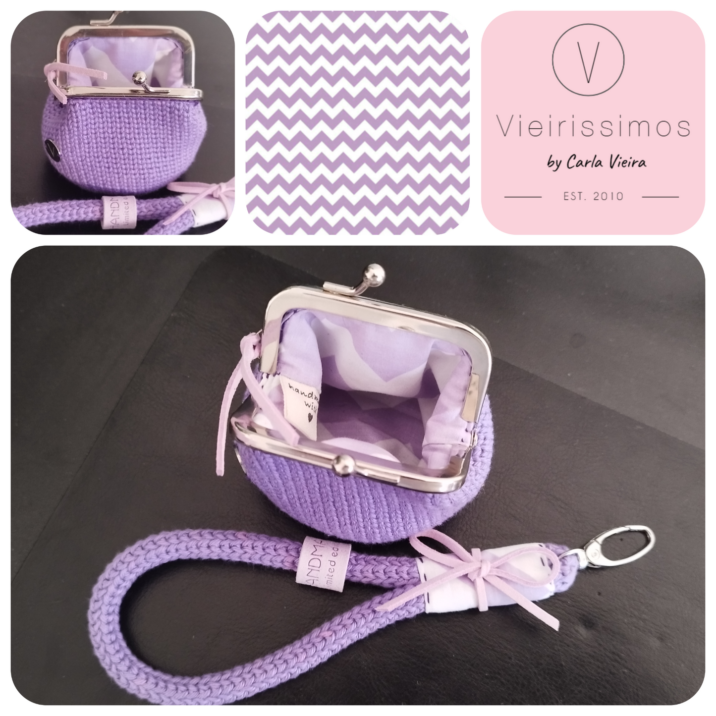 Duo Porta‑Moedas & Porta‑Chaves em Crochê – 'ZigZag' (Linha Essencial)